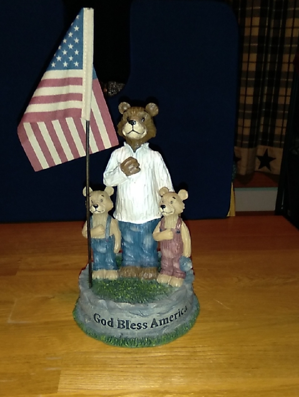 God Bless America Bear Decoration With Removable Flag From LTD